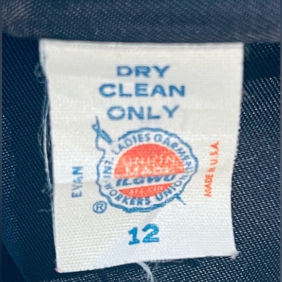 EVAN PICONE Vintage Wool Button Down Band Blazer Navy & Gold Metallic Size 12 - Picture 7 of 8